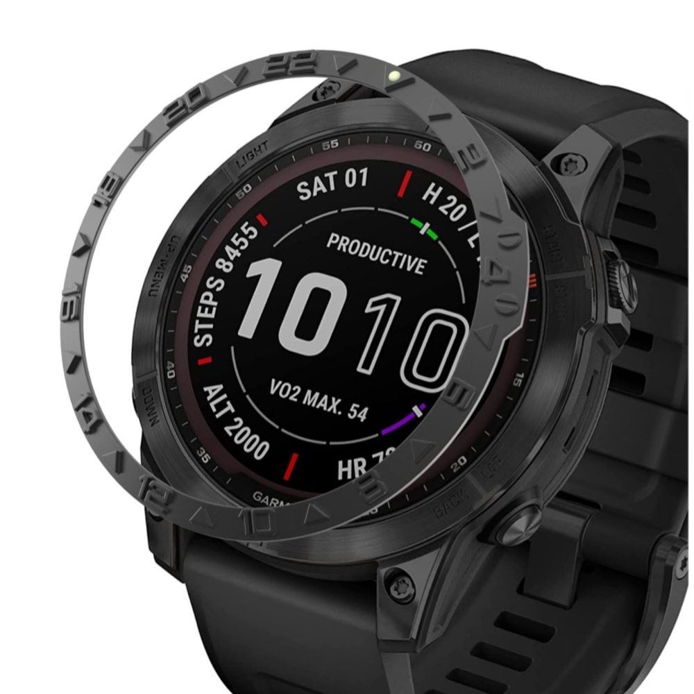 Black Bevel-Stainless Steel GARMIN FENIX 7 SERIES Anti-Scratch Collision Cover